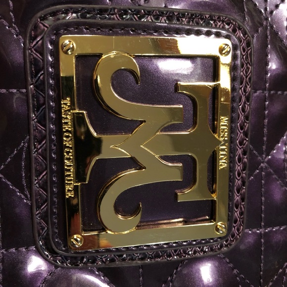 Purple croc embossed handbag - Picture 3 of 8